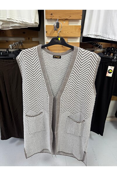 İmran Triko γυναικείο μάλλινο μαλακό γιλέκο μαμάς σε μεγάλο μέγεθος