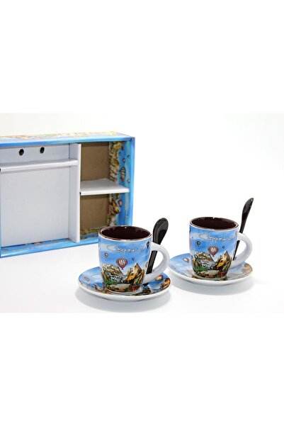 Store Yöresel Desenli İkili Kahve Fincanı Seti 7x9 Cm Dekoratif