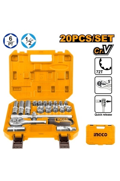 Ingco Σετ Καρυδάκια 1/2 " 20 τεμαχίων