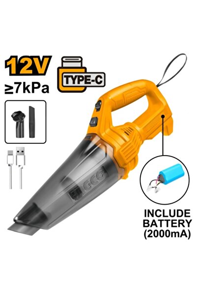 Ingco Ηλεκτρική σκούπα χειρός 12 V 0.5 L με ενσωματωμένη μπαταρία και φόρτιση...