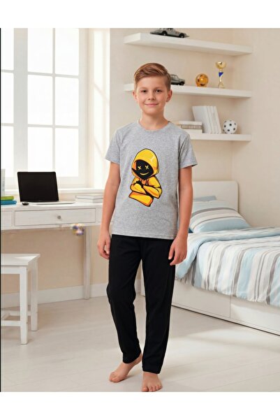 LİLA İÇ GİYİM Σετ πιτζάμες για αγόρια με στάμπα και κοντά μανίκια