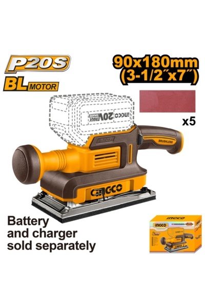 Ingco Τριβείο 20V 90 x 180 χιλ. 13000 στροφές/λεπτό