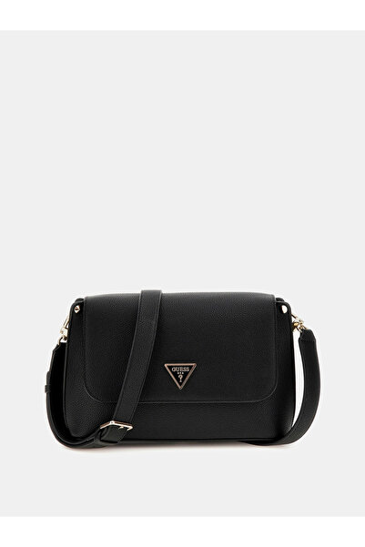 Guess Meridian II Γυναικεία Μαύρη Τσάντα Χιαστί με Κάλυμμα HWBG6974200-BLA