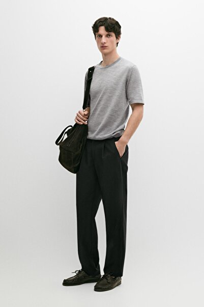 Massimo Dutti Yün karışımlı triko t-shirt