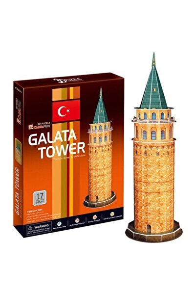 TOYSTURKA 3D Puzzle 17 Parça Galata Kulesi 14x14x42,5 C098h