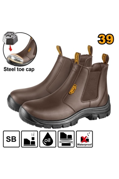 Ingco Καφέ Προστατευτικά Παπούτσια με Ατσάλινη Μύτη 42 SSH 08 SB.42