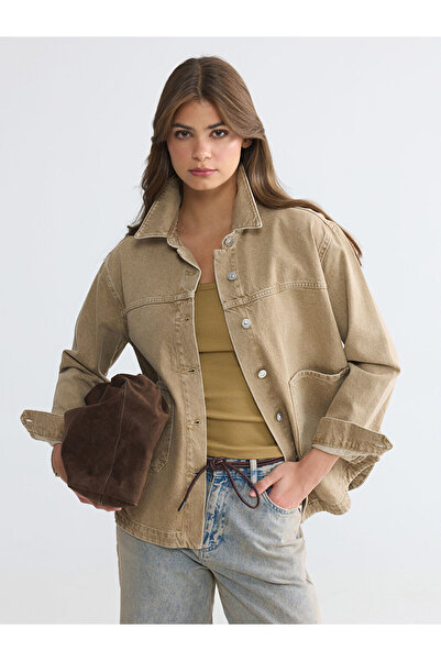 LC Waikiki Sparkling Choices by Shining Store Loose Fit Women's Jean Jacket