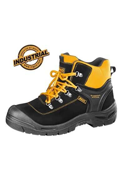 Ingco Μαύρες σουέτ μπότες ασφαλείας με ατσάλινη μύτη