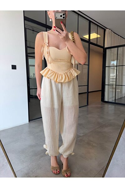 BB Bensu Buyruk ΣΟΡΤΣ ΜΕ ΕΝΣΩΜΑΤΩΜΕΝΗ ΕΠΕΝΔΥΣΗ ΔΙΑΦΑΝΕΣ ΠΑΝΤΕΛΟΝΙ ΣΑΛΒΑΡ ΜΠΕΖ