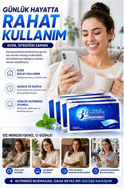 xolo 3D White 5 Adet Diş Beyazlatma Bandı Diş Beyazlatma Şeritleri Whitestrips Effects