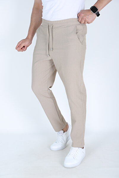 BİRBEYSTORE Muške prugaste jogger pantalone od tkane elastične tkanine sa ela...