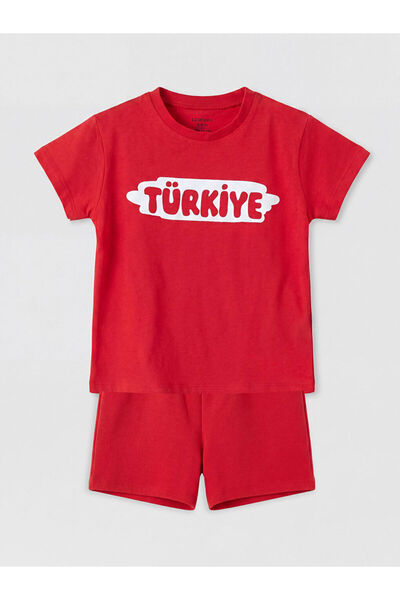 LC Waikiki Güli̇s gi̇yi̇m: red turkey print baby boy shorts set