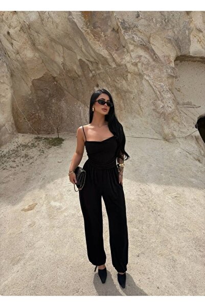 Paraf style Ολόσωμη φόρμα με κρεμαστές τιράντες και λεπτομέρεια στην πλάτη