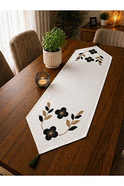 Livera Home Modern Punch Nakışlı Lüks Masa Runner & Amerikan Servisi