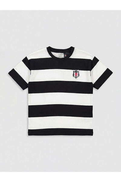 LC Waikiki Tricou cu dungi pentru băieți, licențiat Beşiktaş, negru, de la GÜ...
