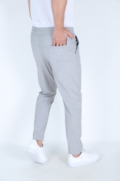 BİRBEYSTORE Pantaloni jogger cu dungi pentru bărbați, din țesătură elastică, cu talie elastică și buzunar la spate