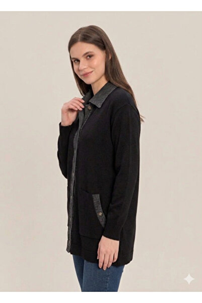 Lal Triko DENİM DETAYLI MERSERİZE HIRKA 13050