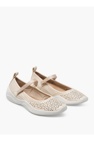 Le Confort Women Laser Cut Hook & Loop Mary Jane Shoes