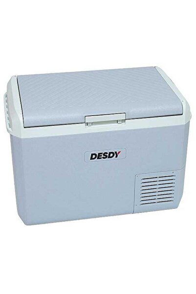 Desdy Kompresörlü Oto Buzdolabı Gri 50Litre Tekerlekli Çift Bölmeli
