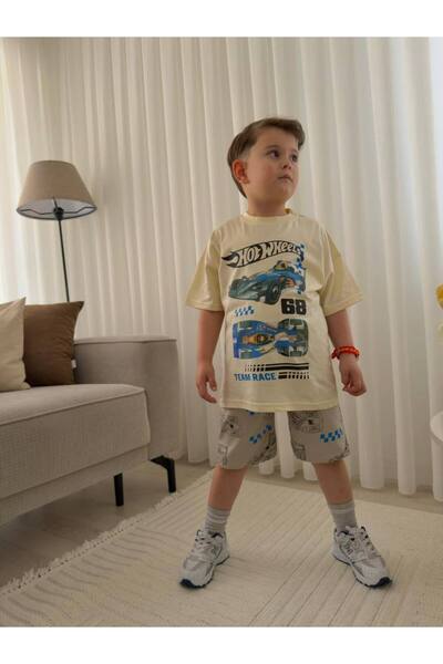 Dimoi Kids طقم تي شيرت وشورت للأولاد، طقم صيفي مريح للاستخدام اليومي، قطعتين