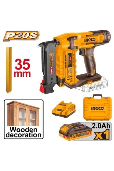 Ingco 20V Βιομηχανικό Καρφωτικό για Ξύλο 35mm με 1 Μπαταρία