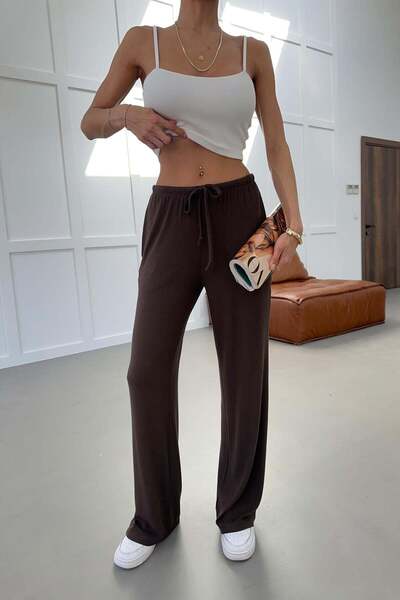 mylove Beli Rubber Ribbed Modal Tracksuit Brown