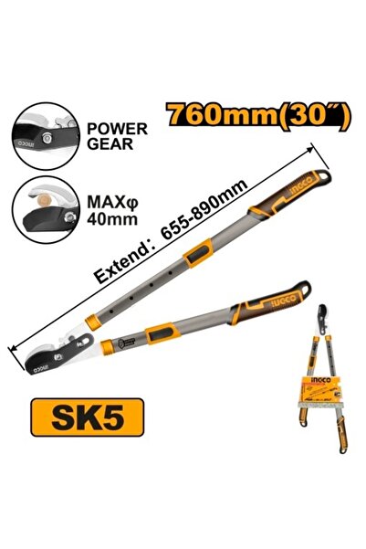 Ingco Τηλεσκοπικό κλαδευτήρι για δέντρα με σύστημα μηχανικής μετάδοσης κίνησης