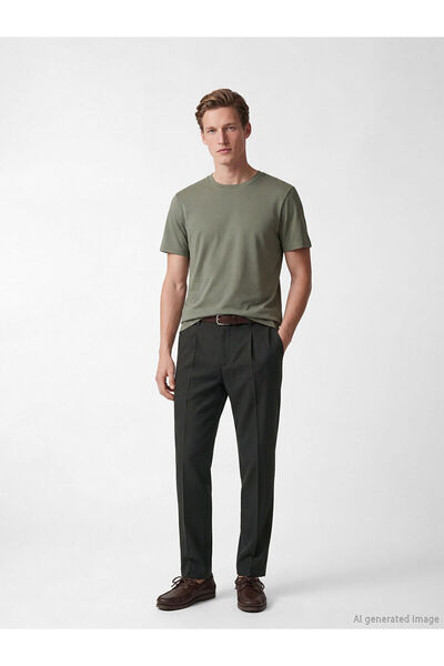 LC Waikiki Nevavm Standard Fit Men's Pleated Linen Trousers with a Difference