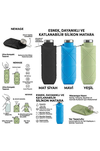 YN MUG 700 ML KATLANABİLİR SİLİKON MATARA