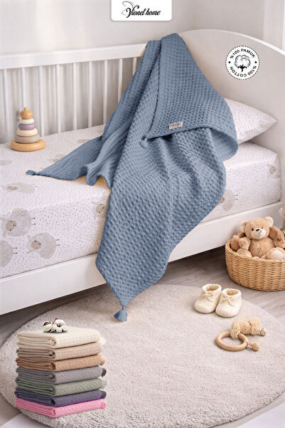 Vionel Home 100% Cotton Waffle Baby Blanket |   90X110 cm |   Breathable Blan...