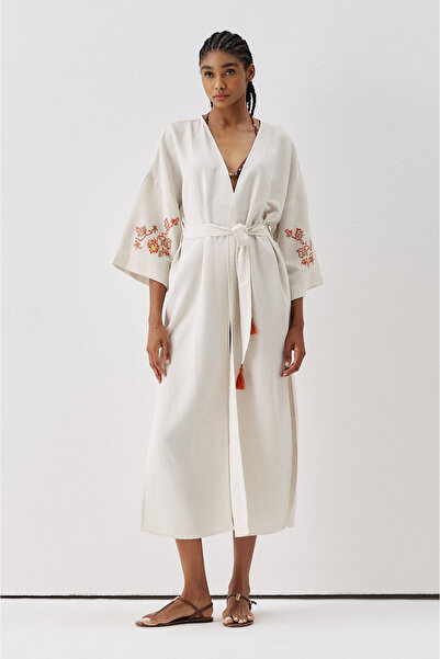 Sagaza Studio SS6186 Λινό Κιμονό με δέσιμο