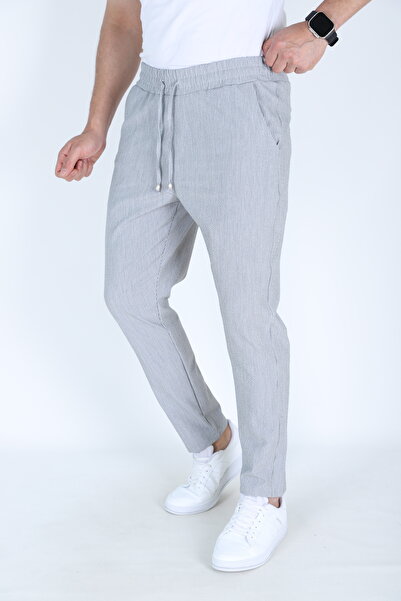 BİRBEYSTORE Men's Striped Jogger Pants Woven Elastic Fabric Pants with Elasti...