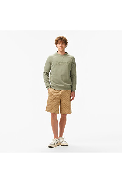 Guess Korbin Short Printed Double Knit Eco Erkek Bej Şort