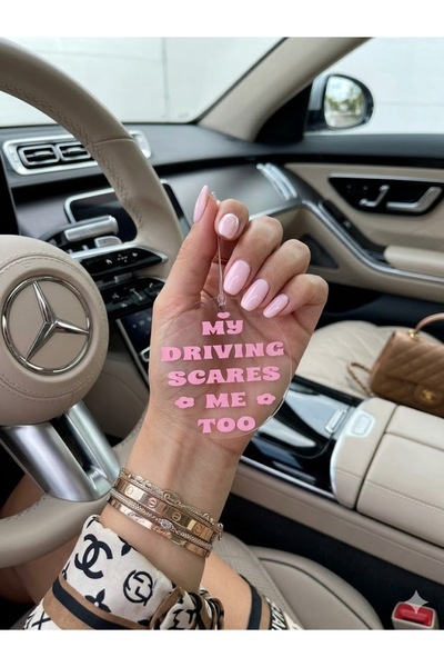 Komik Yazılı Dikiz Aynası Süsü – “My Driving Scares Me Too”