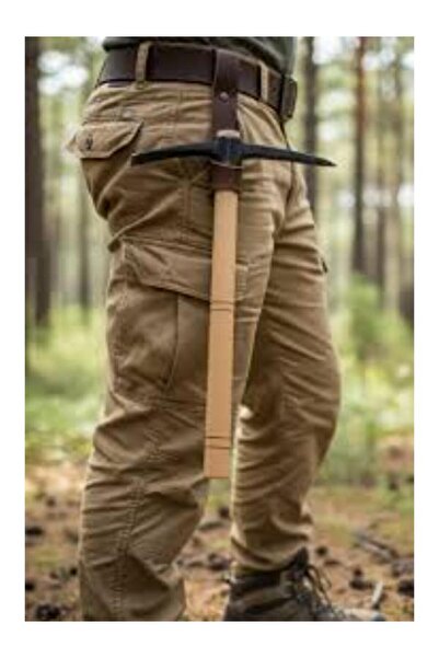 Aki Yekpare Dövme Çelik Mini Saplı Kazma Seti Kamp & Outdoor & Bahçe (3000 gr...