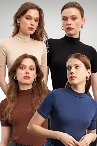 Bipantolon Γυναικεία Μαύρη Κρεμ Μπλούζα σε Καφέ και Μπλε Ναυτικό Μπλε, Πακέτο...