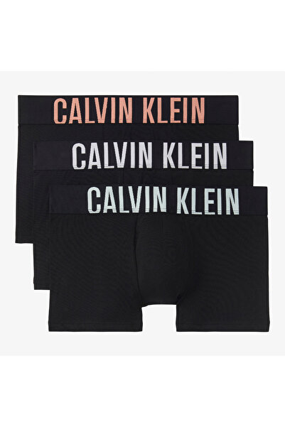 Calvin Klein Logolu Bel Lastikli Erkek Siyah 3'lü Boxer