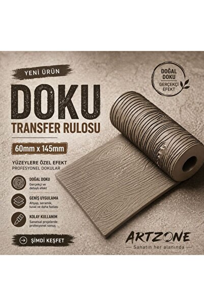 Artzone 145 MM SERAMİK-POLİMER KİL-KURABİYE DOKU RULOSU DESEN OKLAVASI (WOOD ...