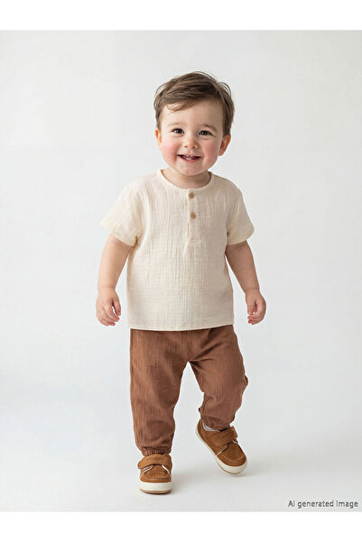LC Waikiki Esvab • Modern & Distinctive Baby Boy Muslin T-Shirt and Pants