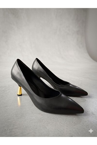 erdal koçyiğit 340 Γυναικεία άνετα χρυσά παπούτσια με τακούνι