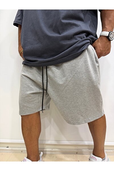 Bas Body FitnessWear Γκρι σορτς Capri σε μεγάλο μέγεθος, 100% βαμβακερό χτενι...