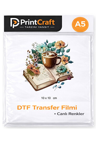 Palo Santo 10x10 cm kahve ,Kitap ve Çiçek Modeli Ütü ile Yapışan DTF Transfer...