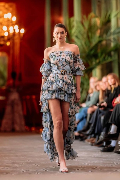 Nur Karaata Riviera Blue Long Dress