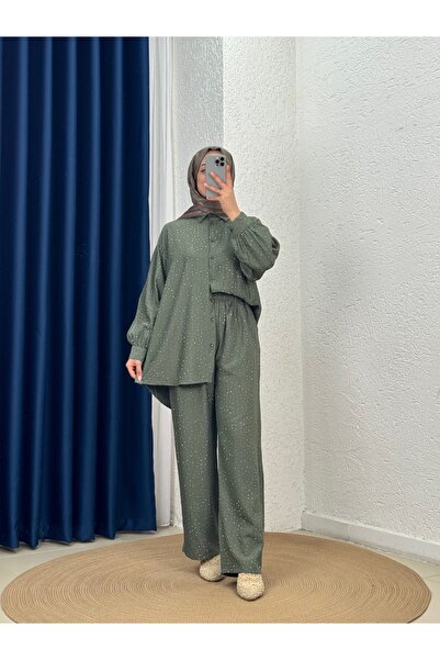 MİHRA STORE Σετ φράουλας με παντελόνι Çisem Taşlı - NA3435 Χακί