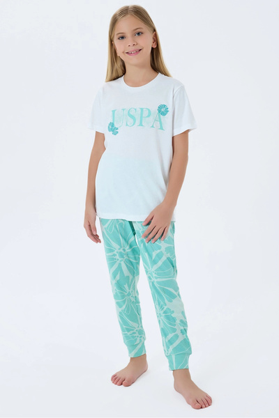 U.S. Polo Assn. DEVOJČIČKI SET PIJAMA ZA KONOBARICE - Bela