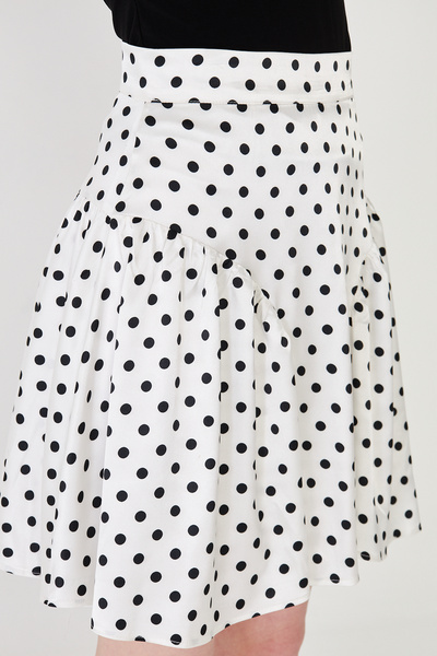 FARBE ER FASHION ΚΑΛΟΚΑΙΡΙΝΗ Λευκή Μαύρη Πουά Φούστα