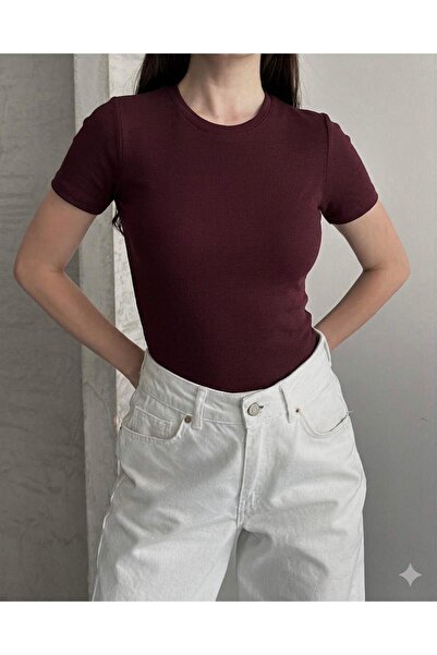 meymers Ολόσωμο κοντομάνικο μπλουζάκι με ριμπ ύφανση