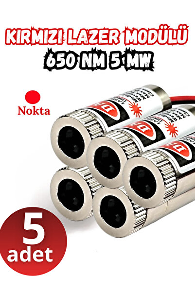 RoboPazar 5-adet 650nm 5mW Kırmızı Nokta Lazer Modülü (Dot Laser)