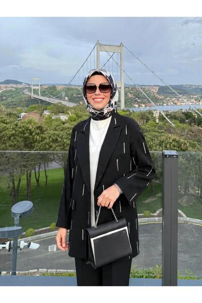 Moodbasic TAŞLI PÜSKÜLLÜ CUPRA KETEN CEKET