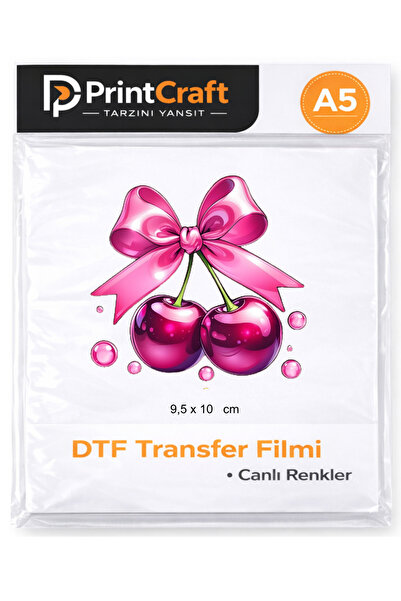 Palo Santo 9,5x10 cm Pembe Damlalı Kiraz Modeli Ütü ile Yapışan DTF Transfer ...